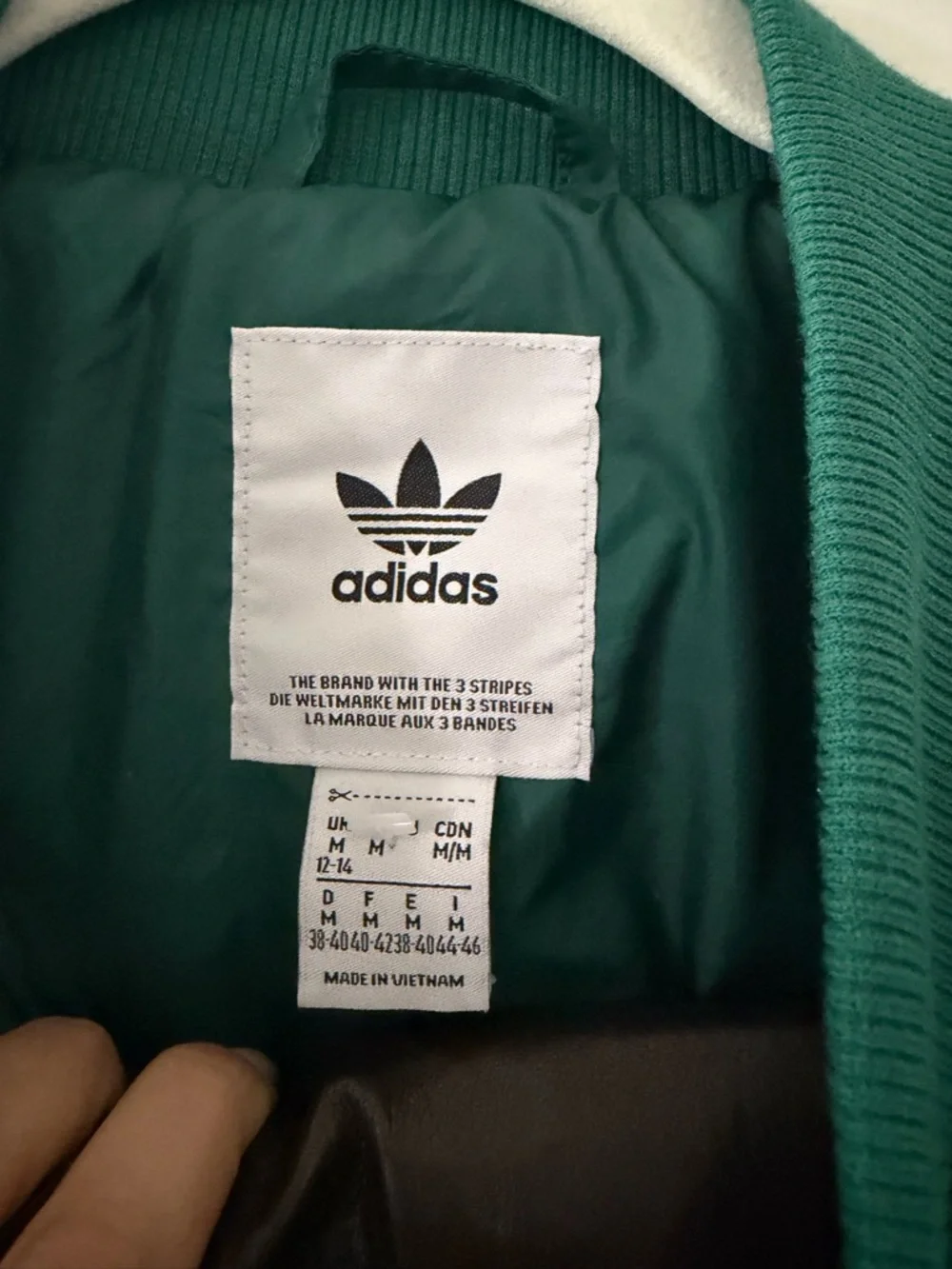 adidas Dark Green, White & Pink Bomber Track Jacket - Picture 5 of 7